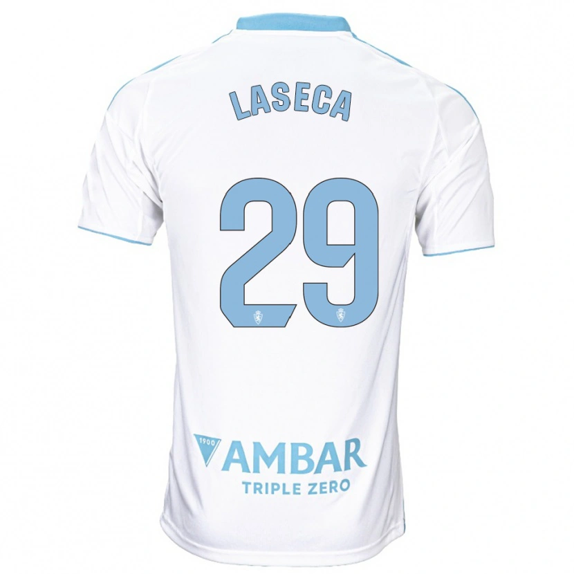 Danxen Kinderen Alejandro Laseca #29 Wit Hemelsblauw Thuisshirt Thuistenue 2025/26 T-Shirt