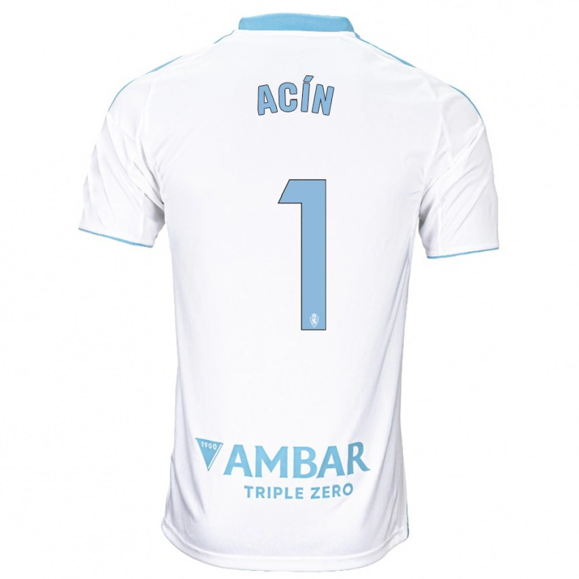 Danxen Kinderen Guillermo Acín #1 Wit Hemelsblauw Thuisshirt Thuistenue 2025/26 T-Shirt