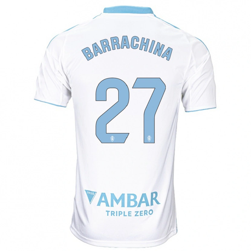 Danxen Kinderen Hugo Barrachina #27 Wit Hemelsblauw Thuisshirt Thuistenue 2025/26 T-Shirt