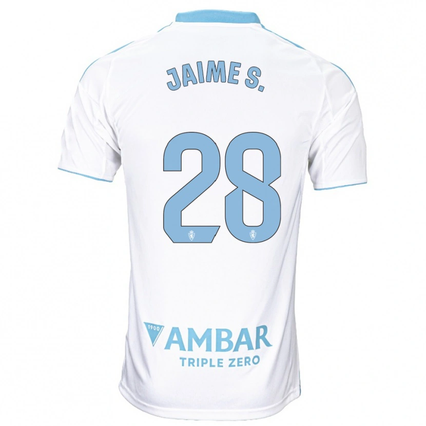 Danxen Kinderen Jaime Sánchez #28 Wit Hemelsblauw Thuisshirt Thuistenue 2025/26 T-Shirt