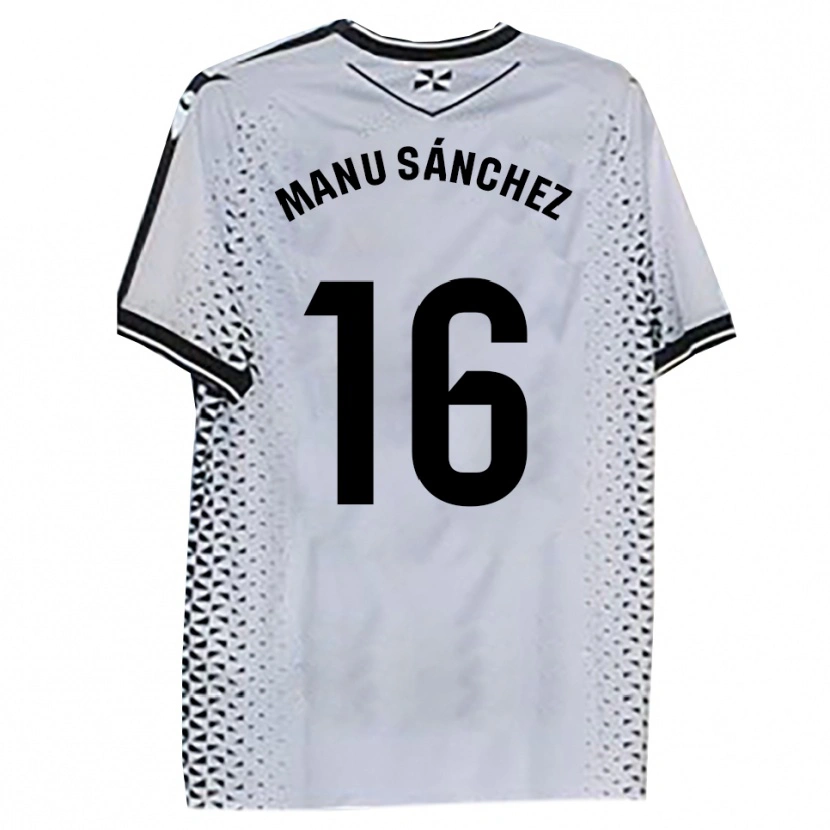 Danxen Kinderen Manu Sánchez #16 Wit Zwart Thuisshirt Thuistenue 2025/26 T-Shirt