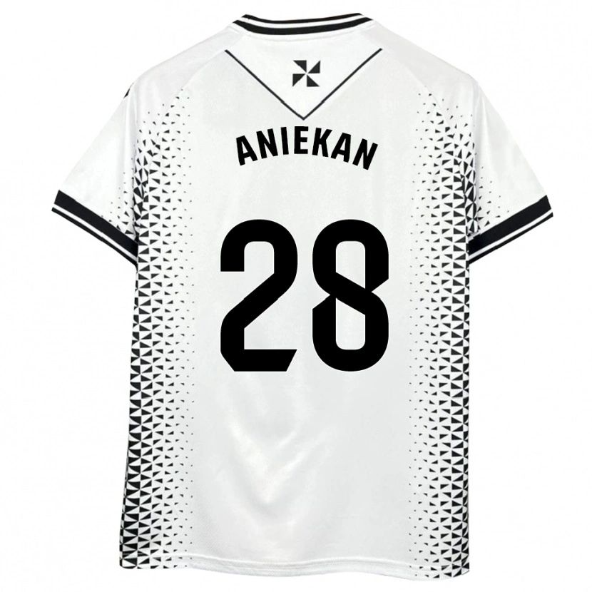 Danxen Kinderen Bless Aniekan #28 Wit Zwart Thuisshirt Thuistenue 2025/26 T-Shirt
