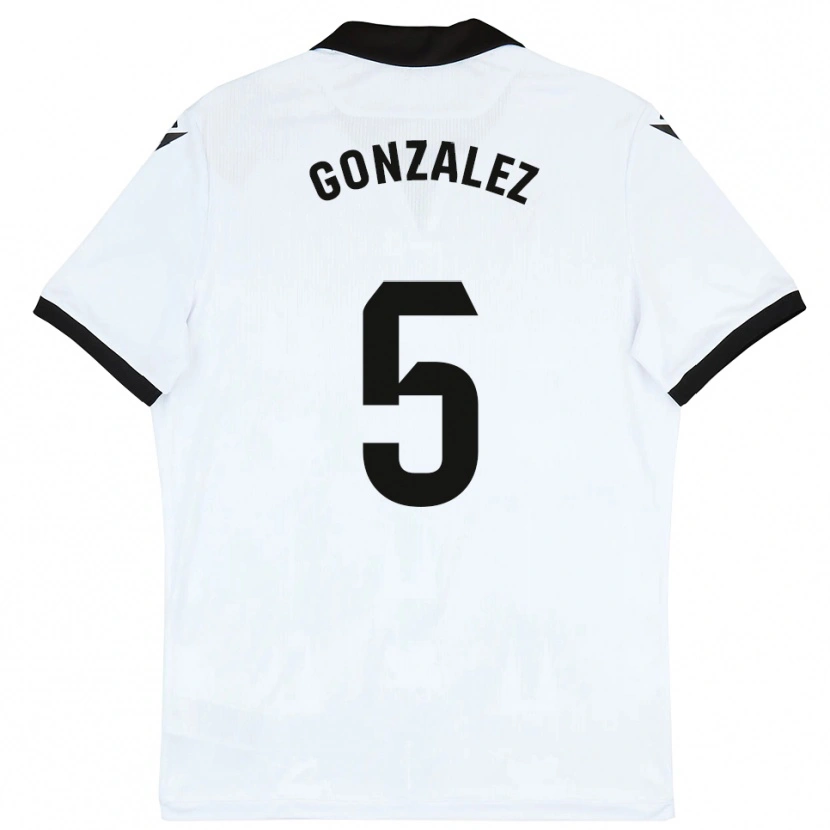 Danxen Kinderen Sergio González #5 Wit Zwart Thuisshirt Thuistenue 2025/26 T-Shirt