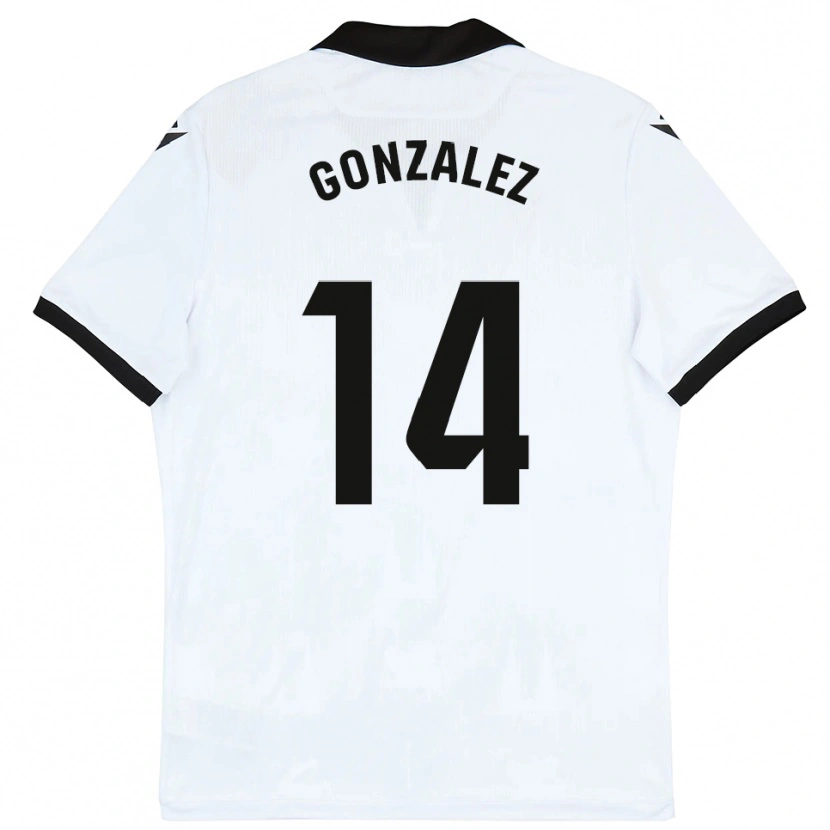 Danxen Kinderen David González #14 Wit Zwart Thuisshirt Thuistenue 2025/26 T-Shirt