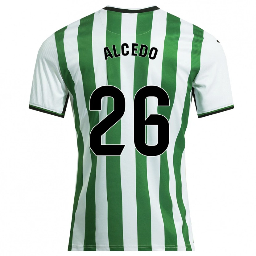 Danxen Kinderen Juan María Alcedo #26 Wit Groen Thuisshirt Thuistenue 2025/26 T-Shirt