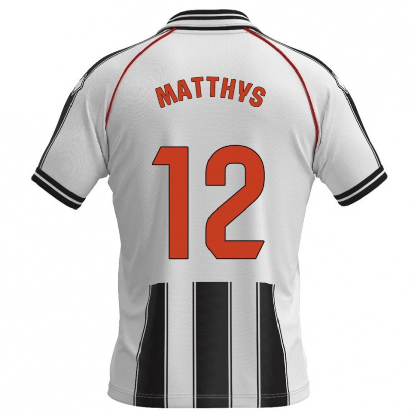 Danxen Kinderen Romain Matthys #12 Wit Zwart Thuisshirt Thuistenue 2025/26 T-Shirt