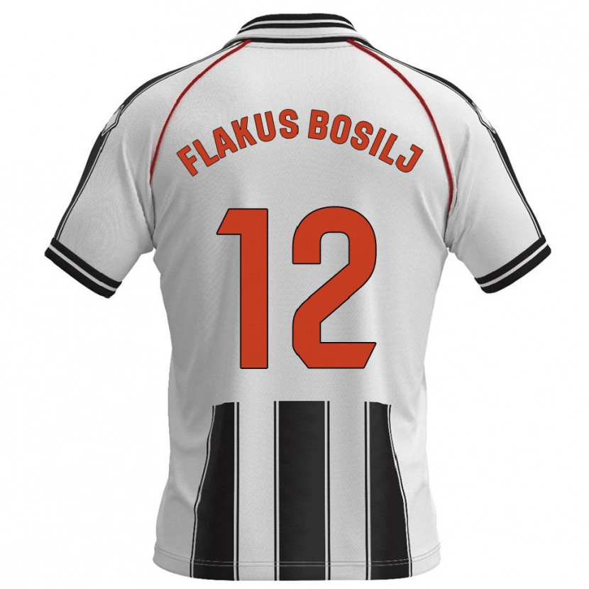Danxen Kinderen David Flakus Bosilj #12 Wit Zwart Thuisshirt Thuistenue 2025/26 T-Shirt