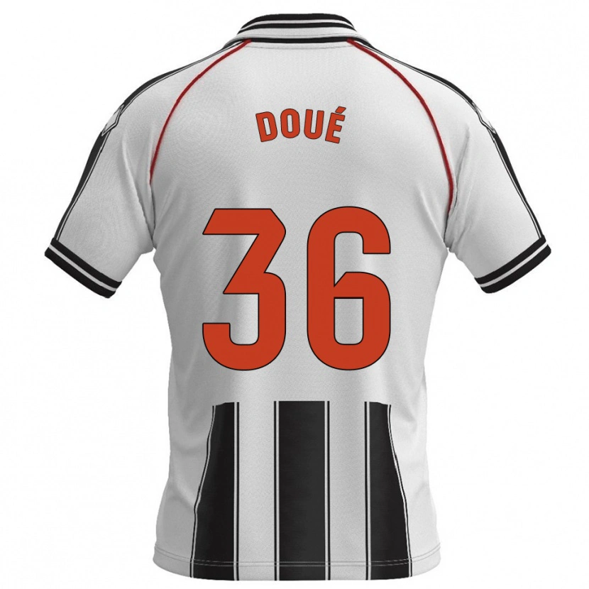 Danxen Kinderen Marc-Olivier Doué #36 Wit Zwart Thuisshirt Thuistenue 2025/26 T-Shirt
