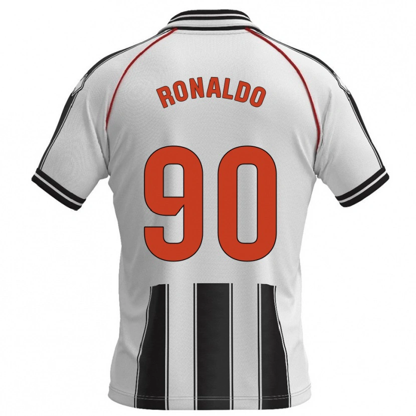 Danxen Kinderen Ronaldo #90 Wit Zwart Thuisshirt Thuistenue 2025/26 T-Shirt
