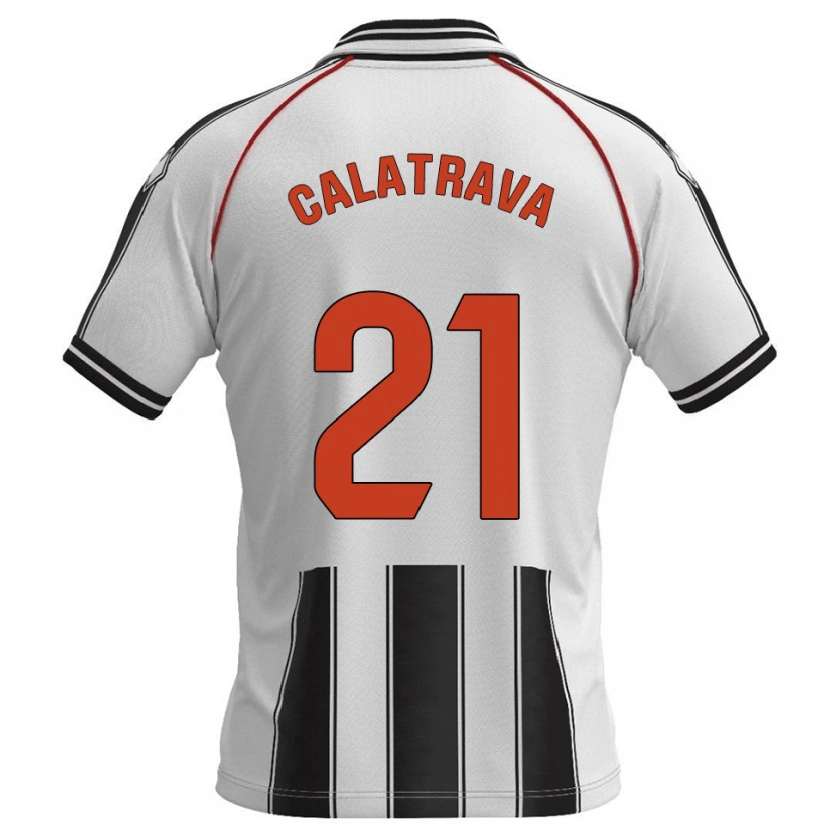 Danxen Kinderen Álex Calatrava #21 Wit Zwart Thuisshirt Thuistenue 2025/26 T-Shirt