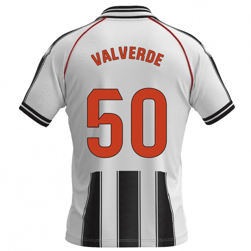 Danxen Kinderen Jorge Valverde #50 Wit Zwart Thuisshirt Thuistenue 2025/26 T-Shirt