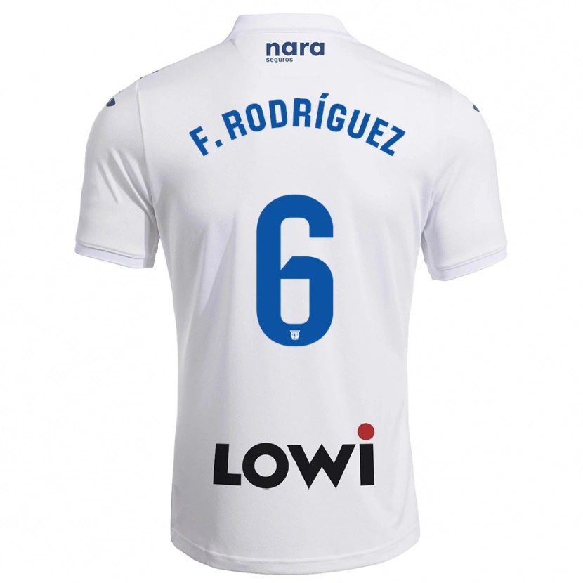 Danxen Kinderen Fer Rodríguez #6 Wit Marineblauw Thuisshirt Thuistenue 2025/26 T-Shirt