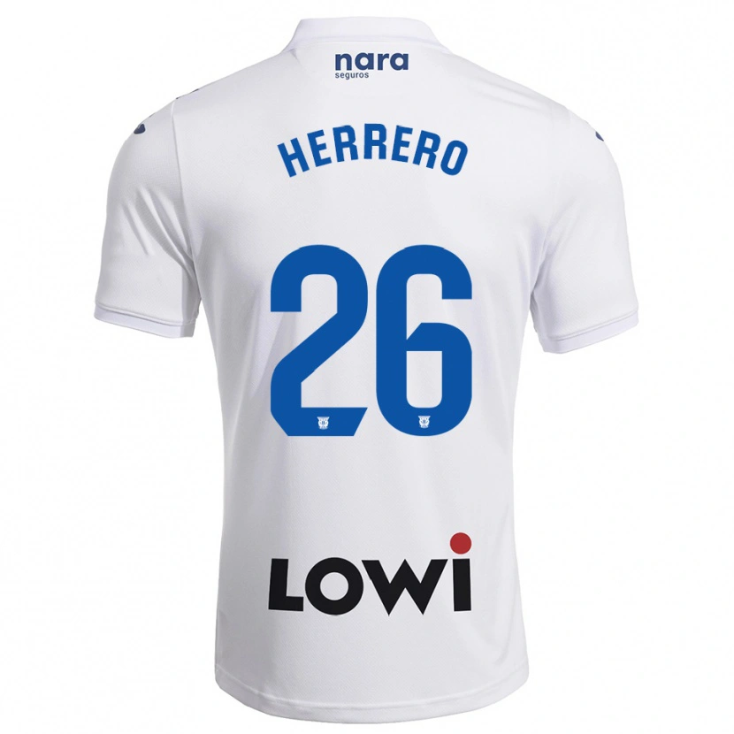 Danxen Kinderen Jorge Herrero #26 Wit Marineblauw Thuisshirt Thuistenue 2025/26 T-Shirt