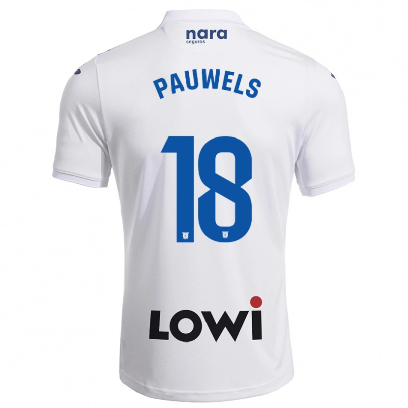 Danxen Kinderen Benjamin Pauwels #18 Wit Marineblauw Thuisshirt Thuistenue 2025/26 T-Shirt