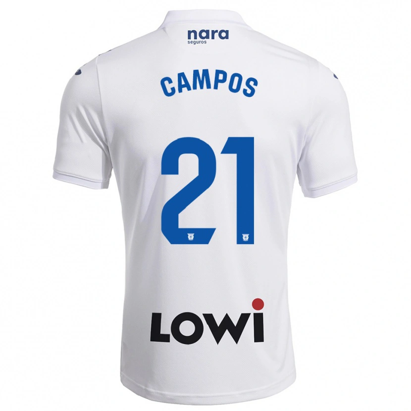Danxen Kinderen Andrés Campos #21 Wit Marineblauw Thuisshirt Thuistenue 2025/26 T-Shirt