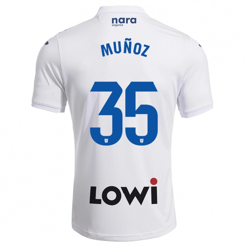 Danxen Kinderen Carlos Muñoz #35 Wit Marineblauw Thuisshirt Thuistenue 2025/26 T-Shirt
