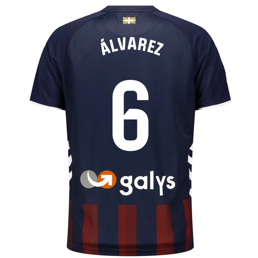 Danxen Kinderen Sergio Álvarez #6 Marineblauw Rood Thuisshirt Thuistenue 2025/26 T-Shirt