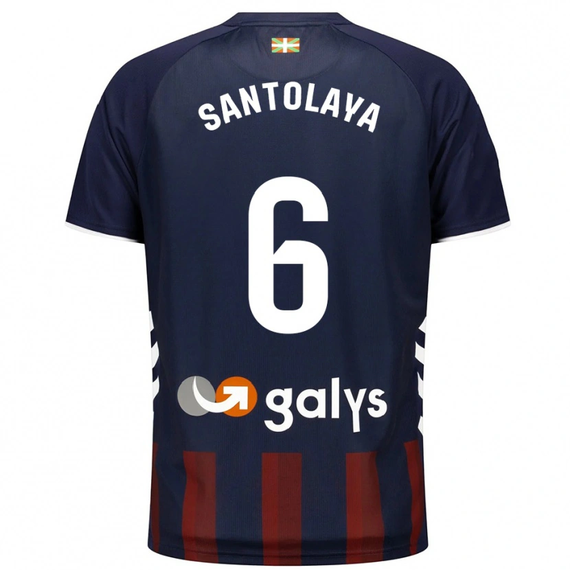 Danxen Kinderen Asier Santolaya #6 Marineblauw Rood Thuisshirt Thuistenue 2025/26 T-Shirt
