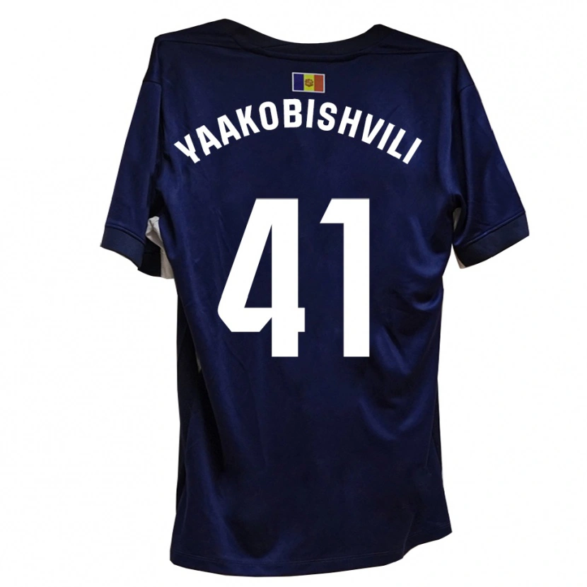 Danxen Kinderen Áron Yaakobishvili #41 Marineblauw Wit Thuisshirt Thuistenue 2025/26 T-Shirt