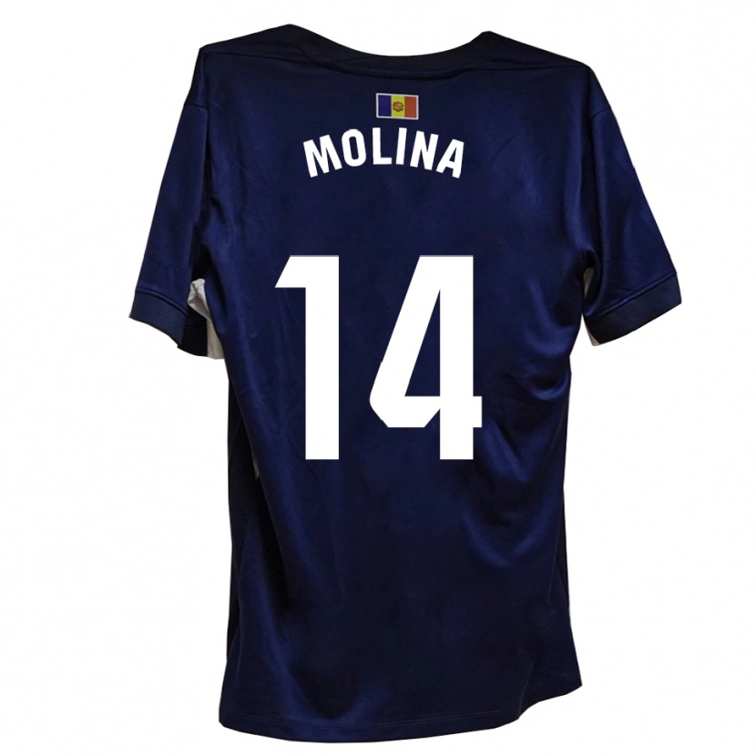 Danxen Kinderen Sergio Molina #14 Marineblauw Wit Thuisshirt Thuistenue 2025/26 T-Shirt