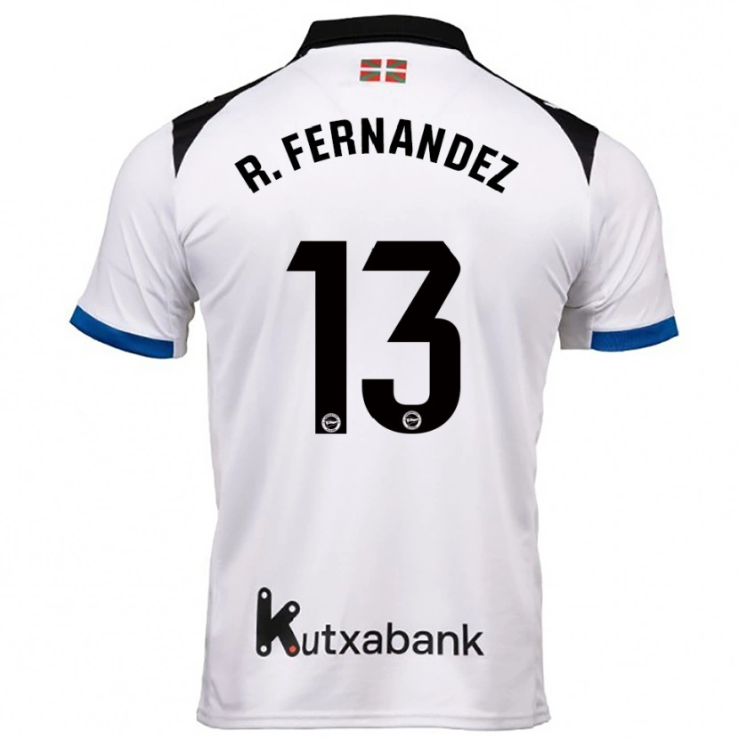 Danxen Kinderen Raúl Fernández #13 Wit Blauw Uitshirt Uittenue 2025/26 T-Shirt