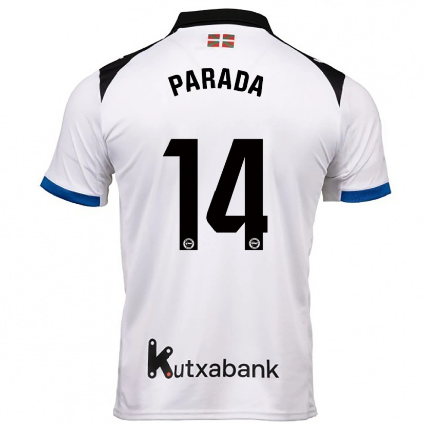 Danxen Kinderen Victor Parada #14 Wit Blauw Uitshirt Uittenue 2025/26 T-Shirt