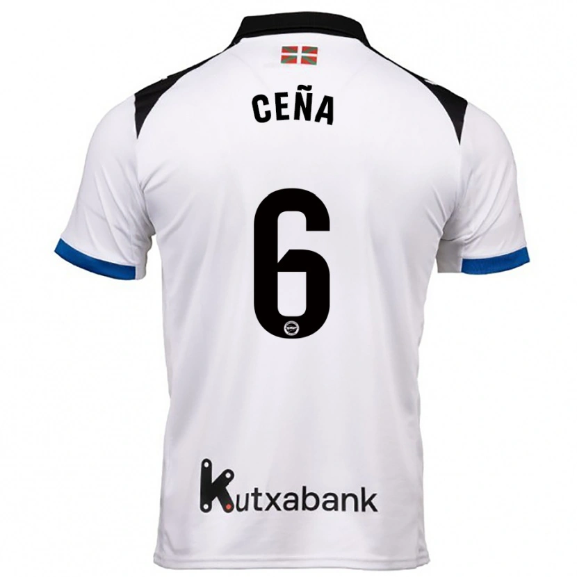 Danxen Kinderen Marcos Ceña #6 Wit Blauw Uitshirt Uittenue 2025/26 T-Shirt