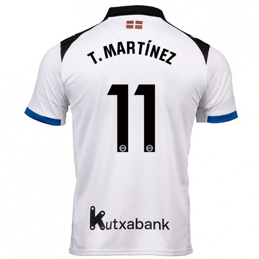 Danxen Kinderen Toni Martínez #11 Wit Blauw Uitshirt Uittenue 2025/26 T-Shirt