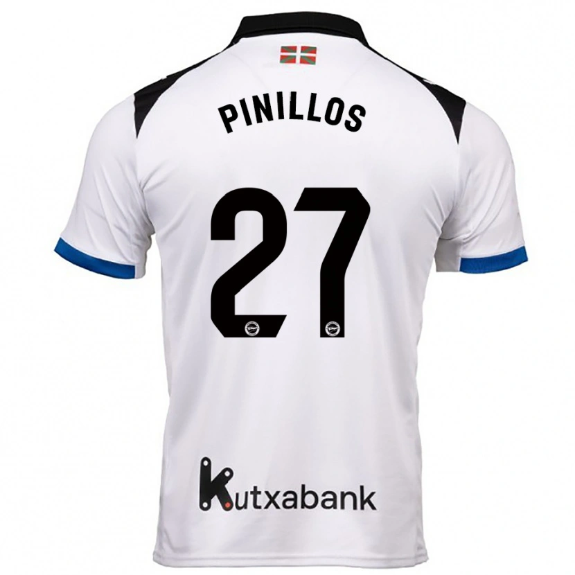 Danxen Kinderen Lander Pinillos #27 Wit Blauw Uitshirt Uittenue 2025/26 T-Shirt
