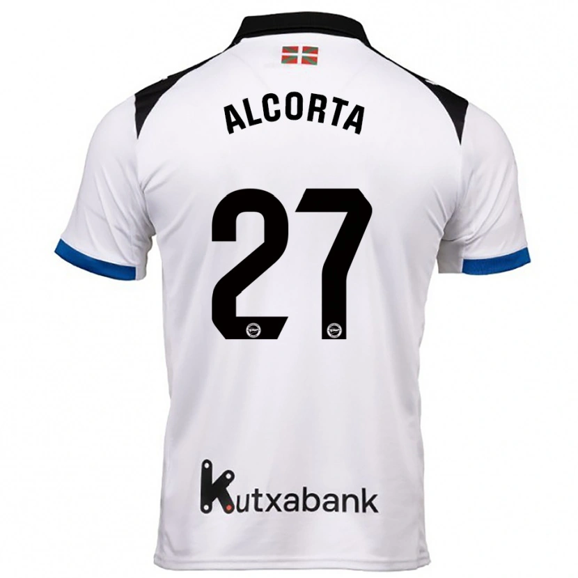 Danxen Kinderen Alaitz Alcorta #27 Wit Blauw Uitshirt Uittenue 2025/26 T-Shirt