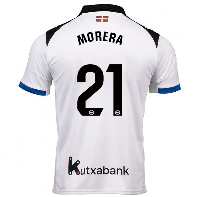 Danxen Kinderen Carla Morera #21 Wit Blauw Uitshirt Uittenue 2025/26 T-Shirt