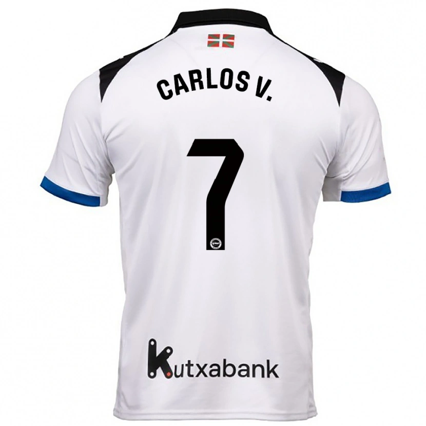 Danxen Kinderen Carlos Vicente #7 Wit Blauw Uitshirt Uittenue 2025/26 T-Shirt