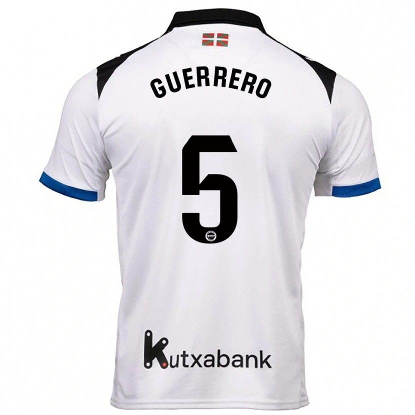 Danxen Kinderen Ángel Guerrero #5 Wit Blauw Uitshirt Uittenue 2025/26 T-Shirt
