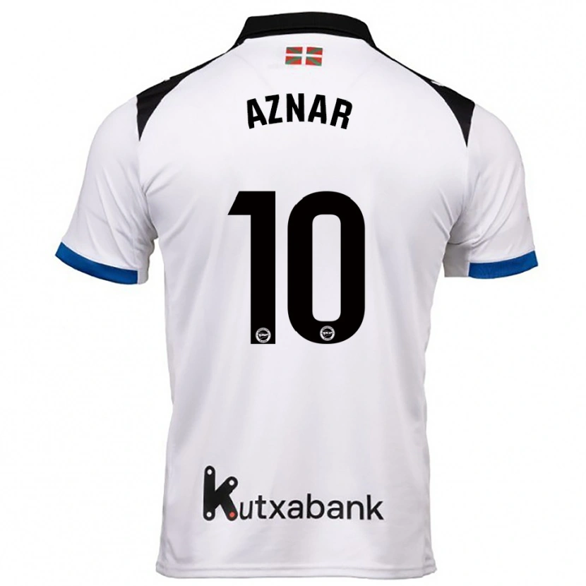 Danxen Kinderen Alba Aznar #10 Wit Blauw Uitshirt Uittenue 2025/26 T-Shirt