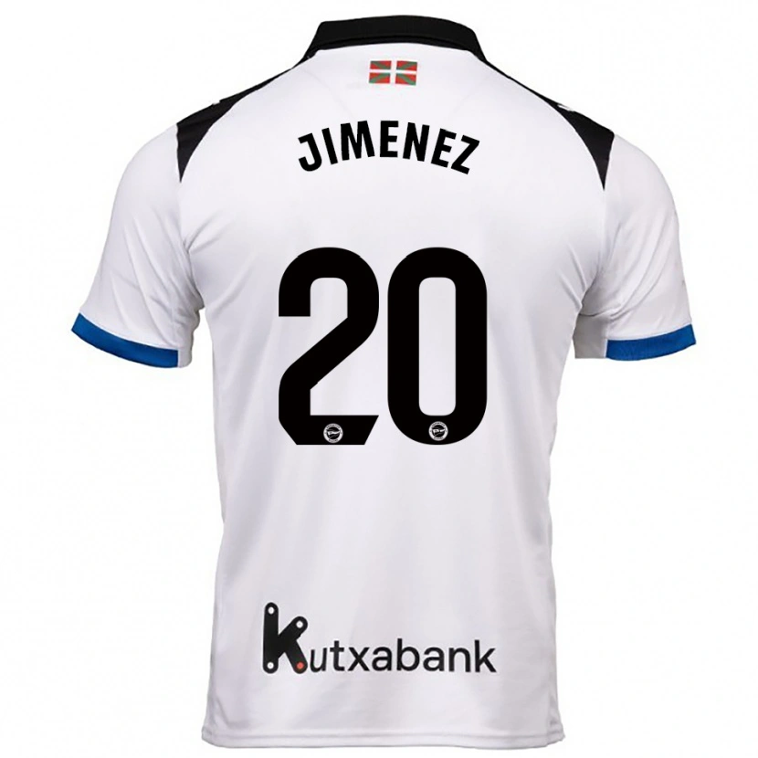 Danxen Kinderen Encarnacion Jimenez #20 Wit Blauw Uitshirt Uittenue 2025/26 T-Shirt