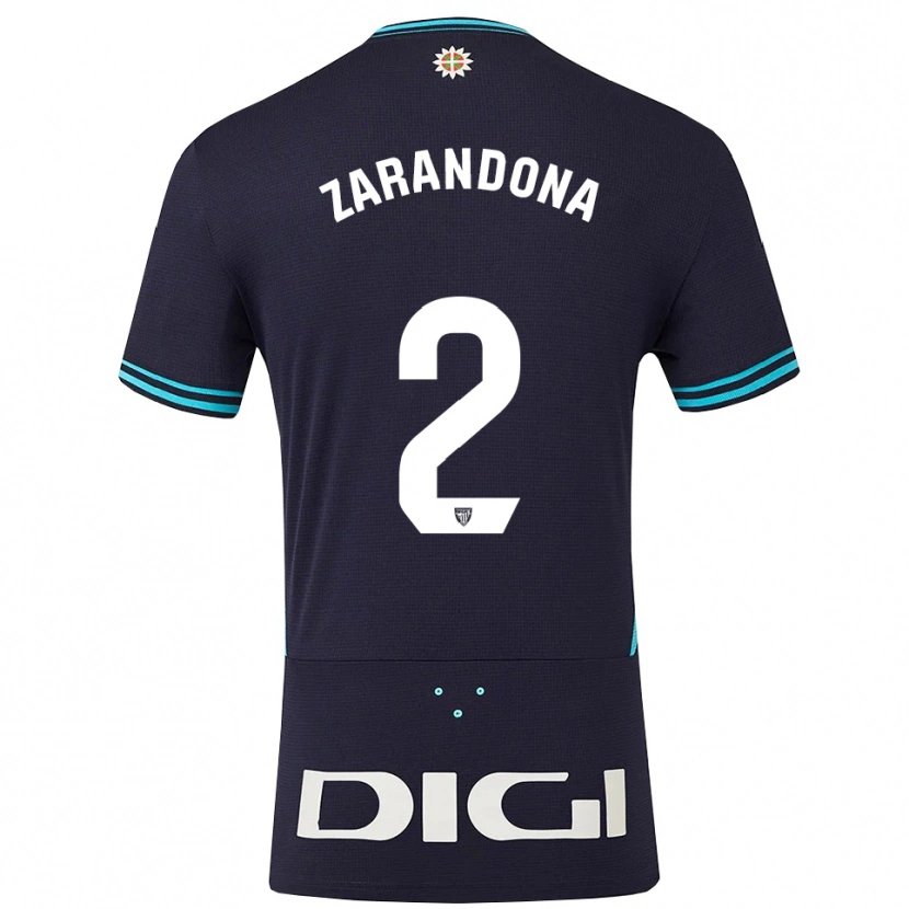 Danxen Kinderen Telmo Zarandona #2 Marineblauw Hemelsblauw Uitshirt Uittenue 2025/26 T-Shirt