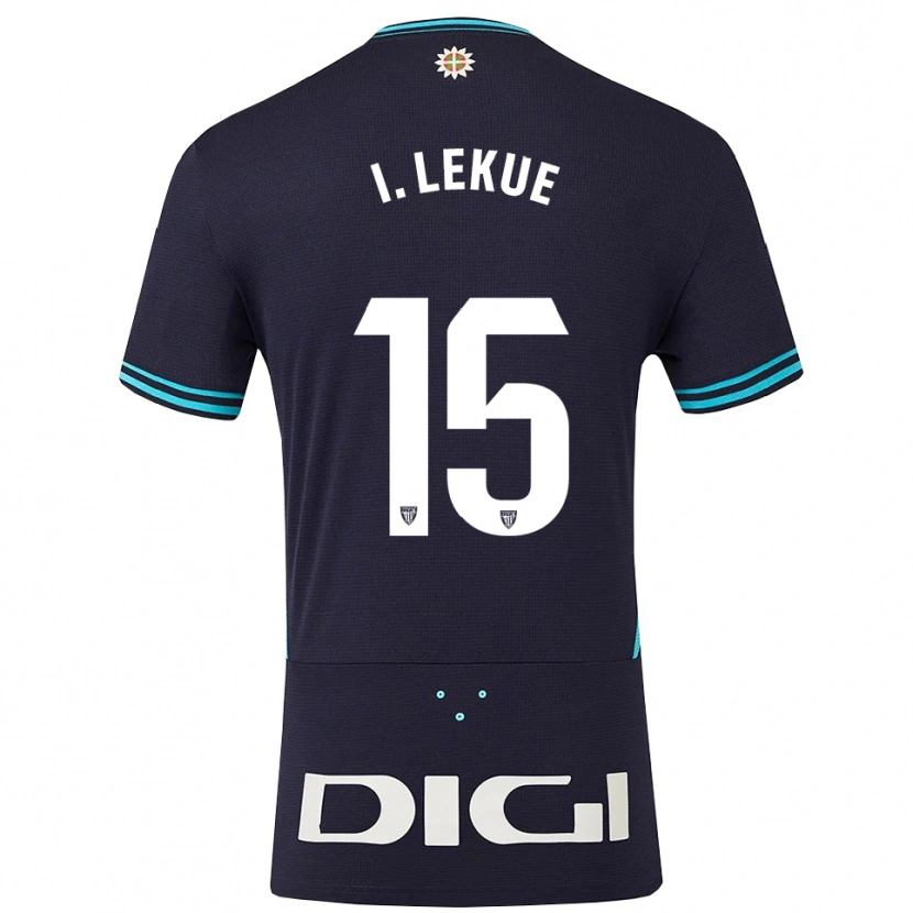 Danxen Kinderen Iñigo Lekue #15 Marineblauw Hemelsblauw Uitshirt Uittenue 2025/26 T-Shirt