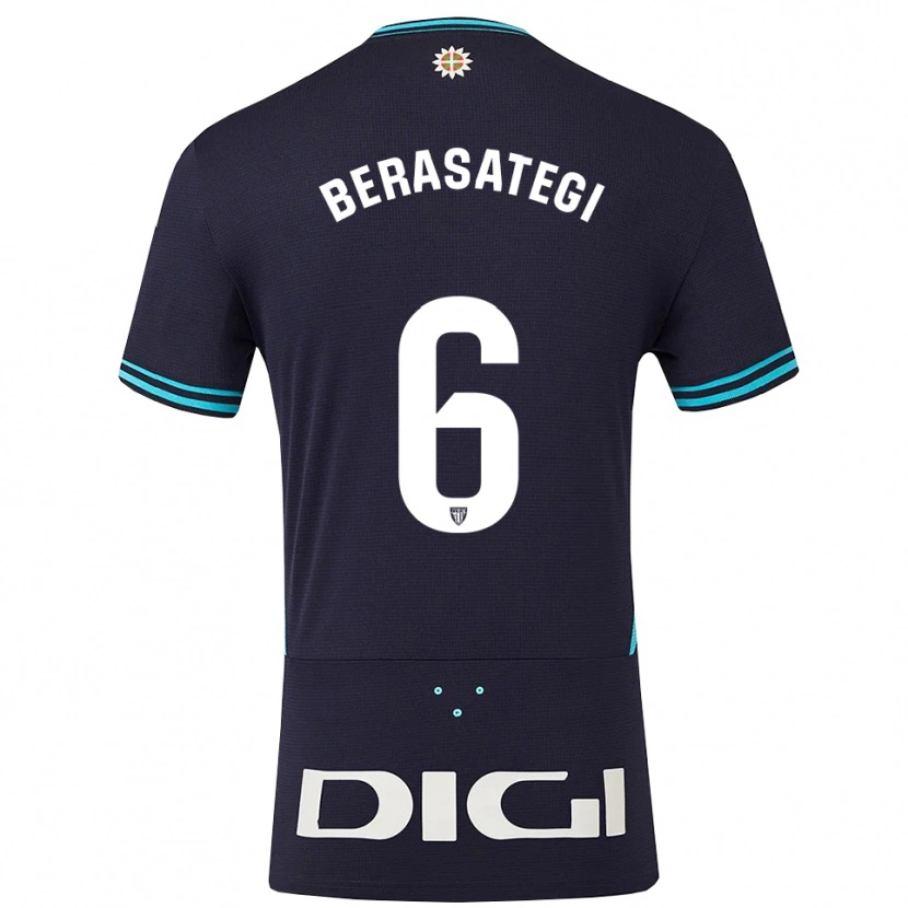 Danxen Kinderen Suhar Berasategi #6 Marineblauw Hemelsblauw Uitshirt Uittenue 2025/26 T-Shirt