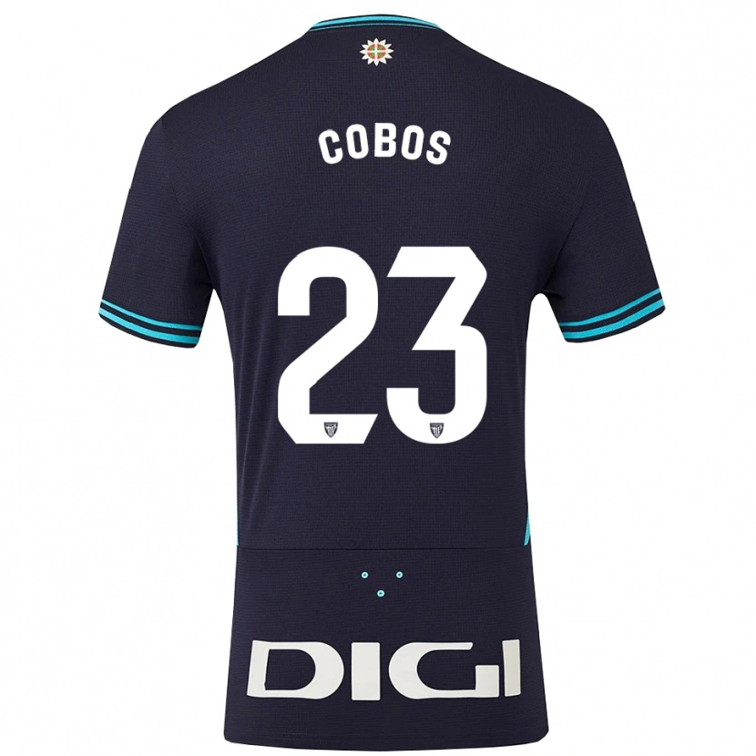 Danxen Kinderen Alain Cobos #23 Marineblauw Hemelsblauw Uitshirt Uittenue 2025/26 T-Shirt
