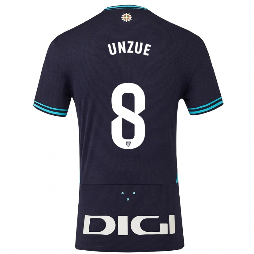 Danxen Kinderen Marta Unzué #8 Marineblauw Hemelsblauw Uitshirt Uittenue 2025/26 T-Shirt