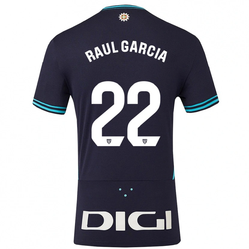 Danxen Kinderen Raul Garcia #22 Marineblauw Hemelsblauw Uitshirt Uittenue 2025/26 T-Shirt