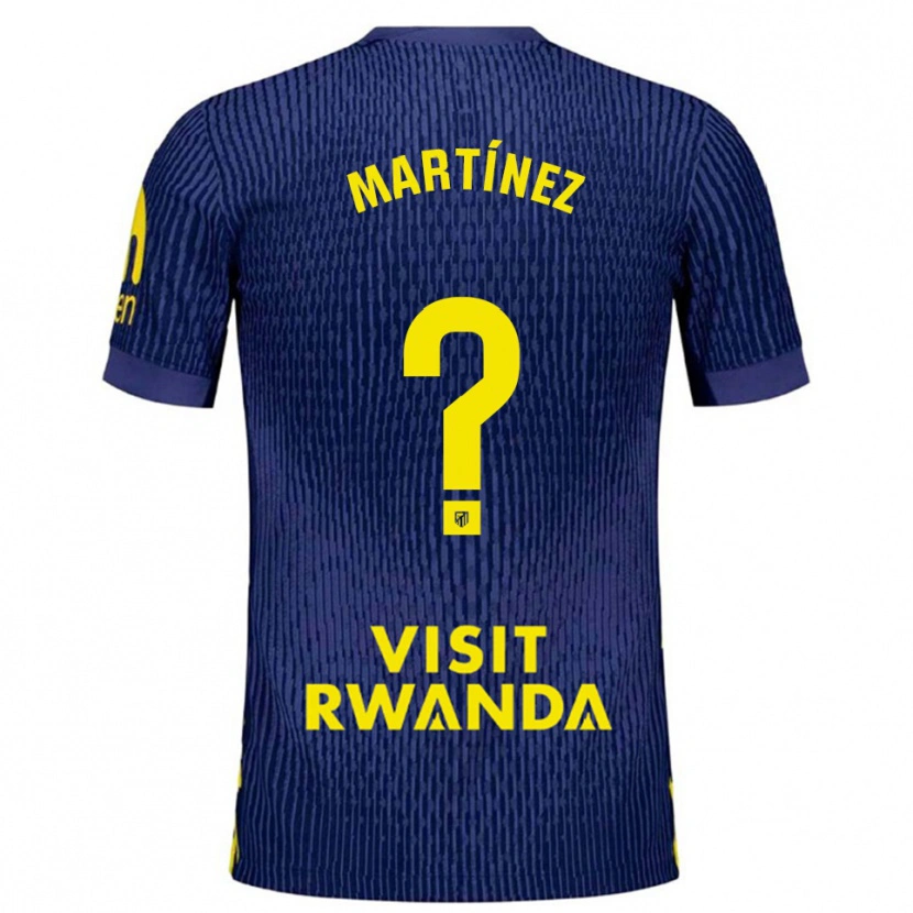 Danxen Kinderen Adrián Martínez #0 Marineblauw Geel Uitshirt Uittenue 2025/26 T-Shirt