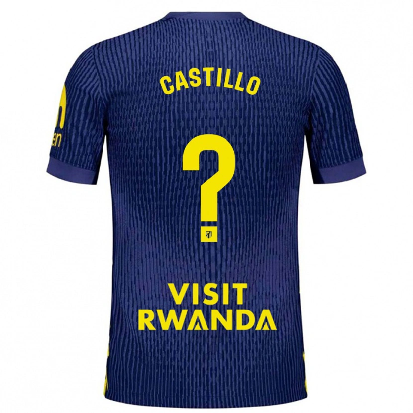 Danxen Kinderen Jorge Castillo #0 Marineblauw Geel Uitshirt Uittenue 2025/26 T-Shirt