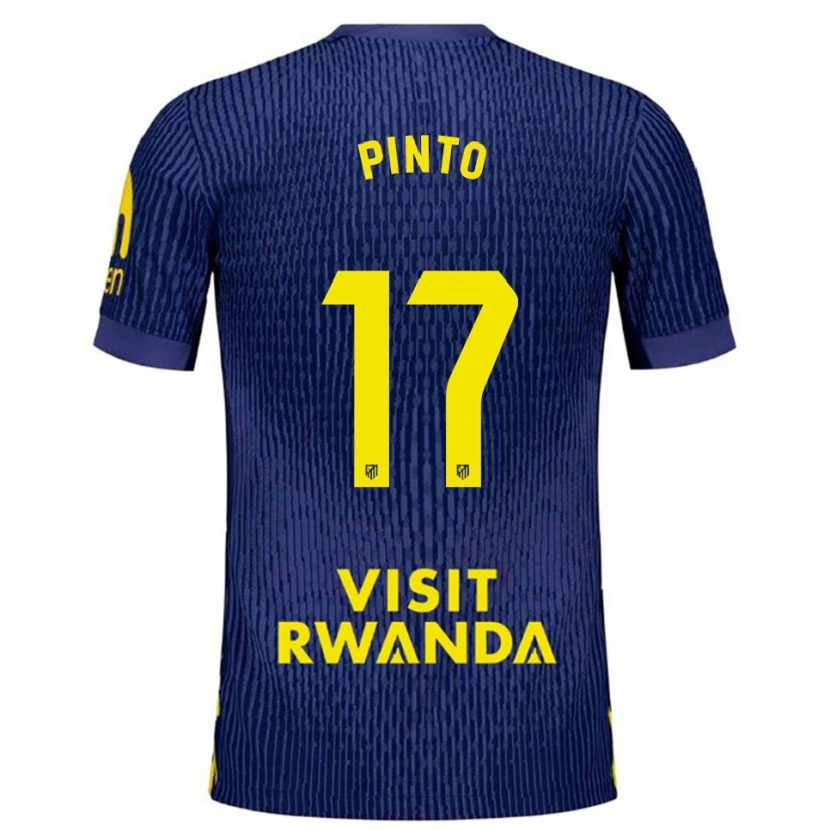 Danxen Kinderen Tatiana Pinto #17 Marineblauw Geel Uitshirt Uittenue 2025/26 T-Shirt