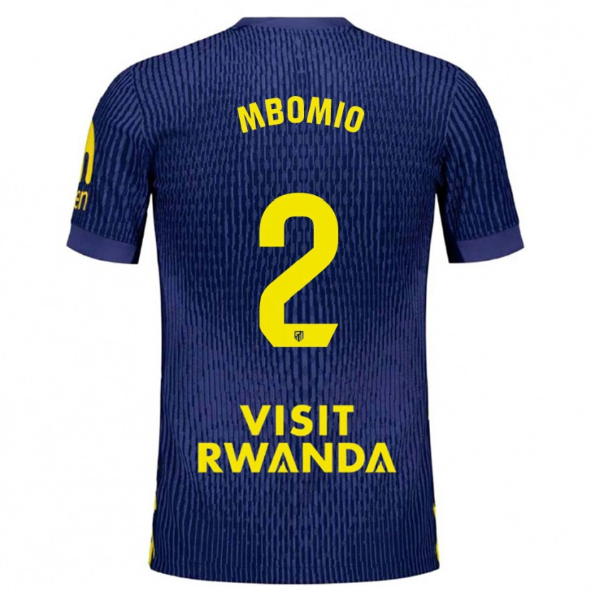 Danxen Kinderen Rony Mbomio #2 Marineblauw Geel Uitshirt Uittenue 2025/26 T-Shirt