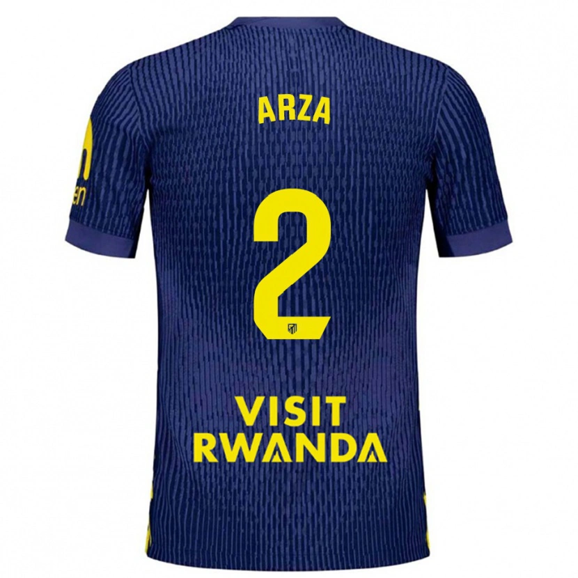Danxen Kinderen David Arza #2 Marineblauw Geel Uitshirt Uittenue 2025/26 T-Shirt
