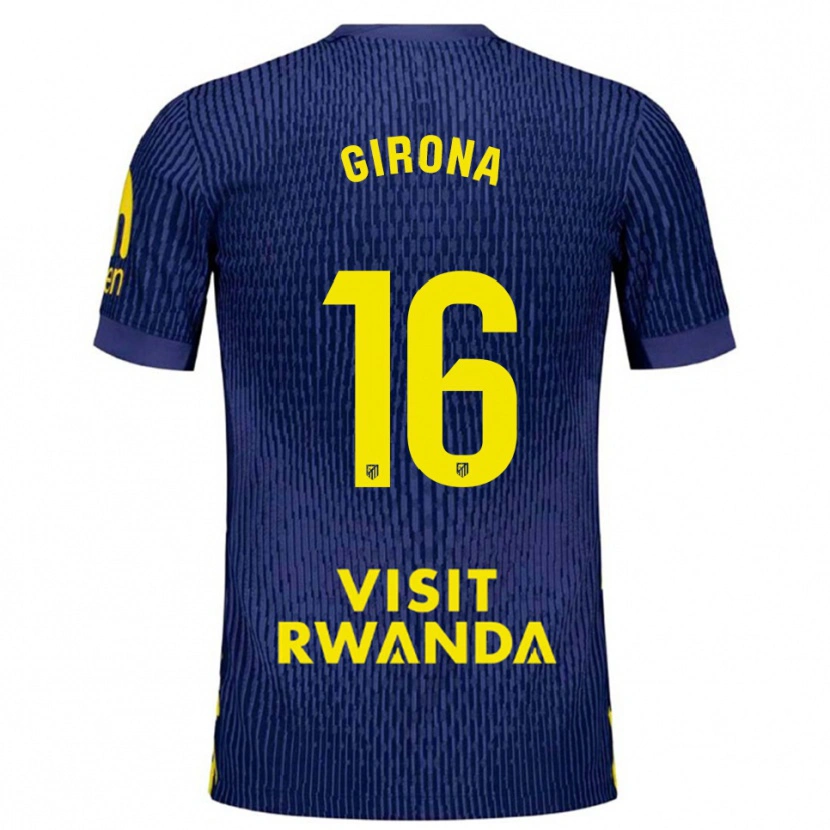 Danxen Kinderen Raúl Girona #16 Marineblauw Geel Uitshirt Uittenue 2025/26 T-Shirt