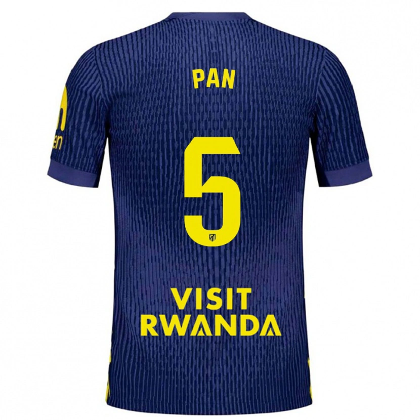 Danxen Kinderen Pablo Pan #5 Marineblauw Geel Uitshirt Uittenue 2025/26 T-Shirt