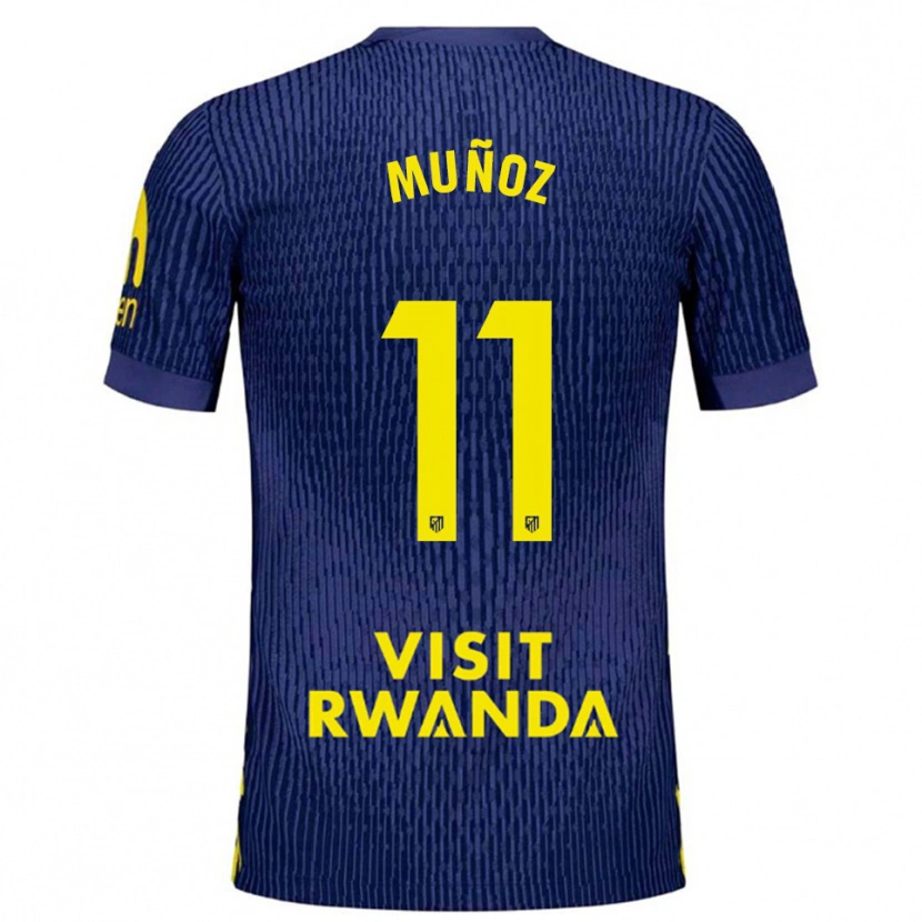 Danxen Kinderen Dani Muñoz #11 Marineblauw Geel Uitshirt Uittenue 2025/26 T-Shirt