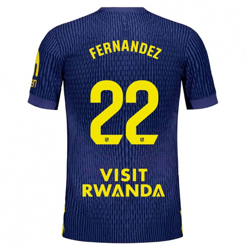 Danxen Kinderen David Fernández #22 Marineblauw Geel Uitshirt Uittenue 2025/26 T-Shirt